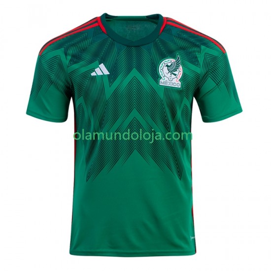Camisola México Homem Equipamento Primeiro Copa do Mundo 2022 Manga Curta